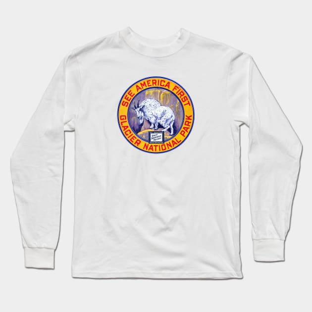 1930s Glacier National Park Long Sleeve T-Shirt by historicimage